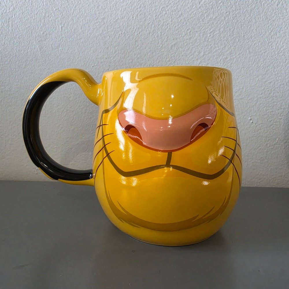 Disney The Lion King Simba Yellow 3D Molded Face Stoneware Coffee Mug 23oz